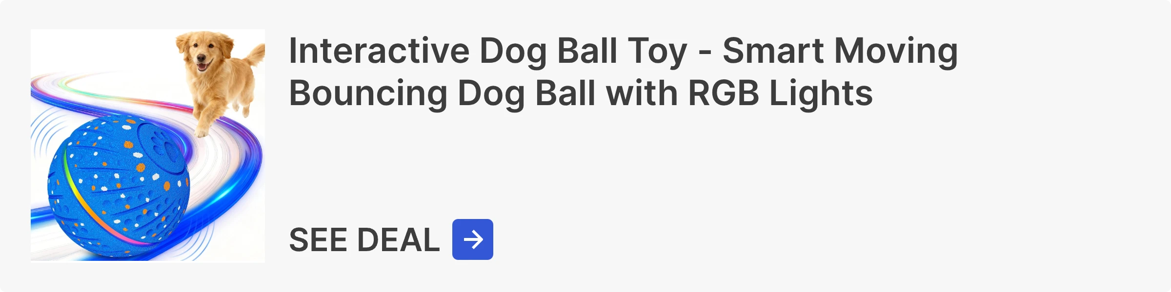 Interactive Dog Ball Toy - Smart Moving Bouncing Dog Ball with RGB Lights