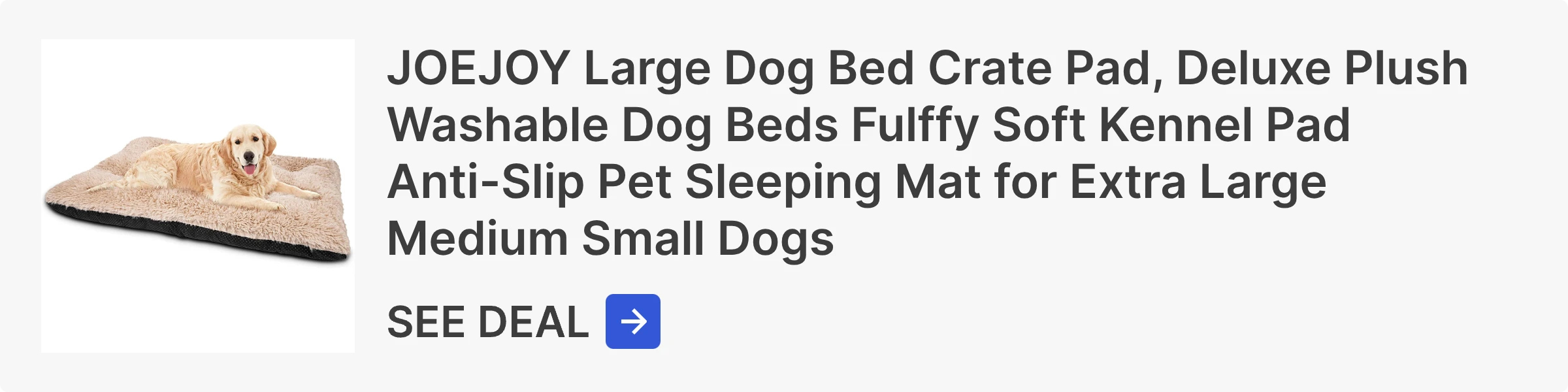 Large Dog Bed Crate Pad, Deluxe Plush Washable Dog Beds Fulffy Soft Kennel Pad Anti-Slip Pet Sleeping Mat for Extra Large Medium Small Dogs