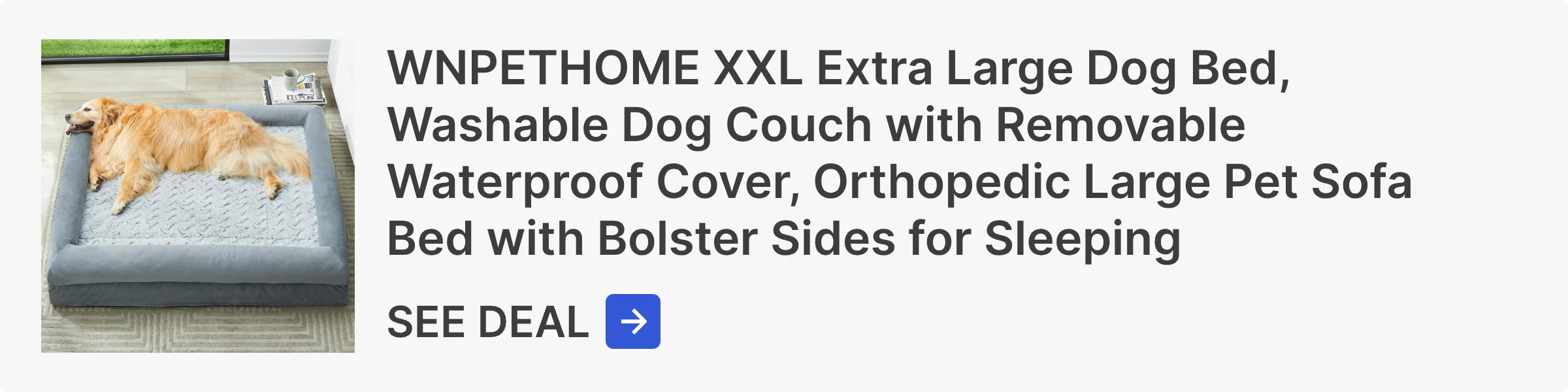 Extra Large Dog Bed, Washable Dog Couch with Removable Waterproof Cover, Orthopedic Large Pet Sofa Bed with Bolster Sides for Sleeping