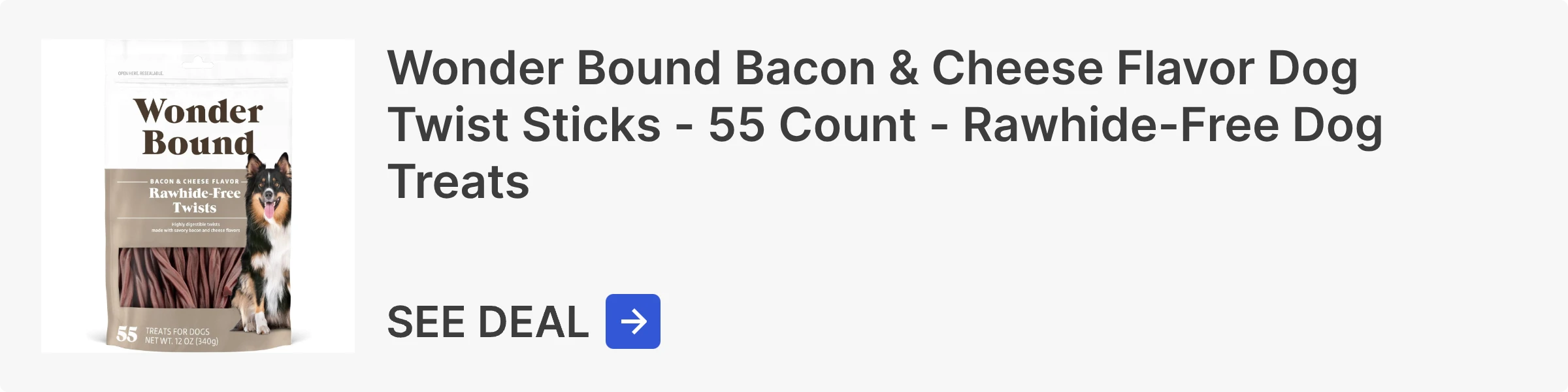 Bacon & Cheese Flavor Dog Twist Sticks - Rawhide-Free Dog Treats