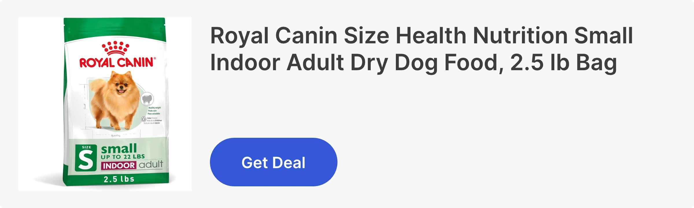 Royal Canin Size Health Nutrition Small Indoor Adult Dry Dog Food, 2.5 lb Bag